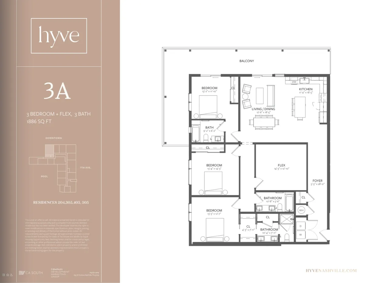 An inviting interior shot showcasing the living/dining area seamlessly connected to the balcony, with the balcony and city views visible in the background. The open layout encourages socializing, relaxing, and enjoying the transition between indoor comfort and outdoor excitement.
